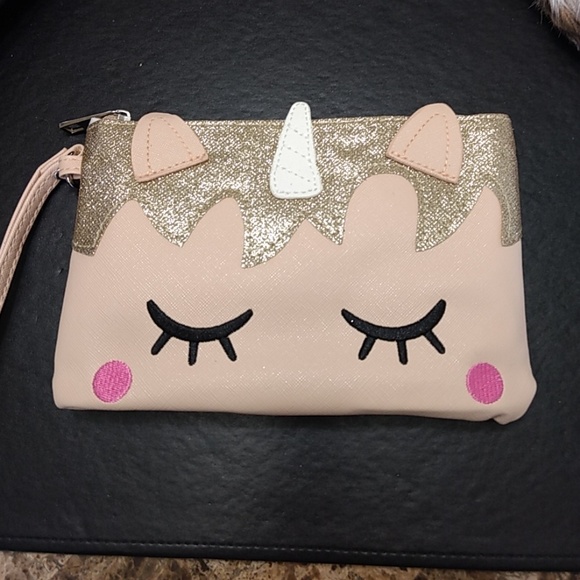 Handbags - Blush colored unicorn wristlet